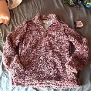 Weatherproof Plush Quarter-Zip Pullover Jacket in Mauve